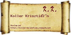 Koller Krisztián névjegykártya